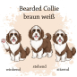 Preview: Motivauswahl der Dokumentenhülle für die Hunderasse Bearded Collie braun